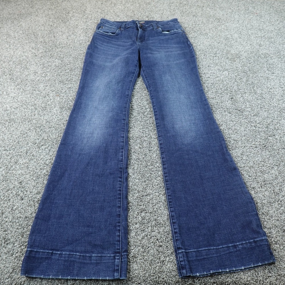 Wrangler Jeans Womens 7 Dark Blue Denim Pants Retro Mae Bell Flare Stretch Boho